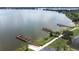 Aerial view of docks on a scenic lake at 3136 Langdon Ln, Winter Haven, FL 33884
