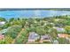Aerial view of the estate with lake view surrounded by lush greenery at 323 E Belvedere St, Lakeland, FL 33803