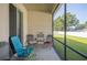 Relaxing screened patio with comfortable seating and lush green views at 4303 Moon Shadow Loop, Mulberry, FL 33860