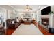 Comfortable living room with a cozy fireplace, hardwood floors, and neutral decor at 5425 Charlin Ave, Lakeland, FL 33810