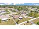 An aerial view reveals a home with a fenced backyard and covered patio in a residential neighborhood at 555 Heather Glen Dr, Winter Haven, FL 33884