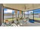 The screened lanai offers an airy retreat, complete with cozy furniture and pleasant views at 555 Heather Glen Dr, Winter Haven, FL 33884