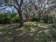 Backyard area with a lush lawn and mature trees providing ample shade and privacy at 5624 Laurel Oak Dr, Lakeland, FL 33811