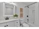 Modern bathroom featuring a shower and tub combo at 601 Pintail Cir, Auburndale, FL 33823