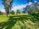 Expansive backyard with lush green lawn, mature trees, and ample space for outdoor activities at 13525 Gorgona Isle Dr, Windermere, FL 34786