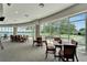 Bright dining area with floor-to-ceiling windows offering scenic lake views, creating a serene and inviting space at 1003 Clearpointe Way, Lakeland, FL 33813