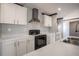 Close up view of kitchen showing range and stainless hood at 246 Quail Run, Frostproof, FL 33843