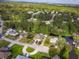 Wide aerial shot of a residential neighborhood featuring a small canal, and mature trees in the area at 2757 Pine Acres Dr, Lake Wales, FL 33898