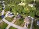 Lovely aerial view of a quaint residential neighborhood surrounded by mature trees and luscious green lawns at 2757 Pine Acres Dr, Lake Wales, FL 33898