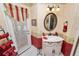 Cozy bathroom with vanity, decorative mirror, and stylish fixtures at 2936 Grasslands Dr, Lakeland, FL 33803