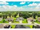 Serene community aerial view with mature trees, well-maintained homes, and lush green spaces at 3176 Pearly Dr, Lakeland, FL 33812