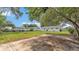 Backyard featuring a concrete slab, green grass, and a white home with a fenced border at 3829 Abbott Ln, Lakeland, FL 33810