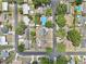 Aerial view of a residential neighborhood showcasing tree lined streets and a variety of homes at 417 El Salvador Dr, Lakeland, FL 33809