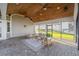 Relaxing screened porch with vaulted wood ceilings and outdoor seating at 4808 Juliana Reserve Dr, Auburndale, FL 33823
