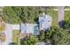 Stunning aerial view of a single Gathering home featuring a backyard pool and beautiful landscaping at 645 E Church St, Bartow, FL 33830