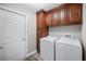 Laundry room featuring cabinets, washer and dryer at 7016 Summit Cir, Winter Haven, FL 33884