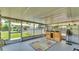 Covered patio with a wooden bar, refrigerator, and view of the fenced in yard at 808 Austin Cir, Bartow, FL 33830