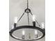 Modern black chandelier with Edison bulbs at 3813 Surrey Dr, Orlando, FL 32812