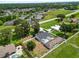 Aerial view of a property featuring a fenced yard, pool, and well-manicured landscaping at 1130 Ewell Rd, Lakeland, FL 33811