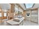 Eat-in kitchen with a center island, white cabinets, and plenty of counter space at 1602 Tally Ho Dr, Lakeland, FL 33810