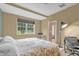 Bright bedroom with a large window, study area, and comfortable bed at 2061 Crestdale Ln # 60, Lake Mary, FL 32746