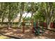 Playground features a slide, climbing bars, and a mulch ground cover for safety at 2061 Crestdale Ln # 60, Lake Mary, FL 32746