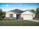 Charming single-story home featuring stone accents, a well-manicured lawn, and an attached two-car garage at 2835 San Marco Way, Winter Haven, FL 33884