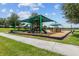 Community playground with shade coverings over multiple play structures at 2850 Sanderling St, Haines City, FL 33844