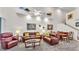 Spacious living room with high ceilings and comfortable leather furniture at 3107 Stonewater Dr, Lakeland, FL 33803