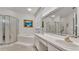 Bright bathroom features a tub, shower, and double sinks at 3107 Stonewater Dr, Lakeland, FL 33803