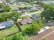 Backyard aerial showcasing the property's patio and fenced yard at 4219 Sunny Land Dr, Lakeland, FL 33813