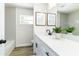 Stylish bathroom with gray subway tile, modern vanity, and decorative accents at 6338 Oak E Sq, Lakeland, FL 33813