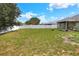 Expansive backyard featuring a patio, a fire pit, and privacy fencing, ideal for outdoor living at 1140 Stratton Ave, Groveland, FL 34736