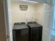 Modern laundry room with Samsung washer and dryer and overhead shelving at 1167 Motorcoach Dr, Polk City, FL 33868