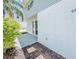 Exterior patio entrance with blue and white exterior at 222 Carpenters Way # 65, Lakeland, FL 33805