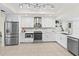 Updated kitchen with stainless steel appliances, a tile backsplash, and bright lighting at 3568 Jade Ln, Mulberry, FL 33860