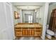 Bathroom with custom vanity and granite countertop at 5120 Lunn Rd, Lakeland, FL 33811