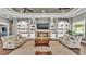 Living room with a stone fireplace and built-in shelving at 6475 Avalon Woods Dr, Lakeland, FL 33813