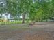 Spacious backyard with mature trees and partial fencing offers plenty of room to enjoy the outdoors at 829 N Lake Ave, Lakeland, FL 33801