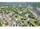An aerial shot highlighting the property's convenient location near ponds, highways, and recreational areas at 124 Carolyn Dr, Lakeland, FL 33803