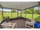 Enclosed porch with comfortable seating and views of the green backyard at 1917 Lori W Ln, Lakeland, FL 33801
