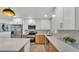 Modern kitchen with stainless steel appliances, white cabinets, and updated countertops at 1920 Kimball S Ct, Lakeland, FL 33813