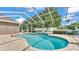 View of private pool and screened lanai area showcasing a tranquil outdoor living space at 3121 Highlands By The Lake Way, Lakeland, FL 33812