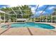 View of private pool and screened lanai area showcasing a tranquil outdoor living space at 3121 Highlands By The Lake Way, Lakeland, FL 33812