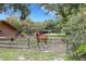 A horse in a fenced pasture, providing a picturesque country living setting at 6819 Broken Arrow S Trl, Lakeland, FL 33813