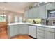 Bright kitchen featuring stylish countertops, wooden floors, and modern appliances at 1145 Denton St, Lakeland, FL 33803