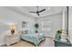 Cozy bedroom features soft lighting, stylish decor, and a comfortable bed with matching linens at 1170 Windjammer Dr, Lakeland, FL 33803