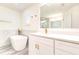 Bright bathroom features a glass shower, freestanding tub, and quartz vanity at 11761 Bella Milano Ct, Windermere, FL 34786