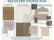 Selection of cabinets, countertops, paint, flooring, and exterior accents for the home at 561 Silver Course Run, Ocala, FL 34472