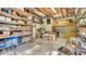 A garage interior featuring extensive shelving and storage capabilities at 841 E Valencia St, Lakeland, FL 33805